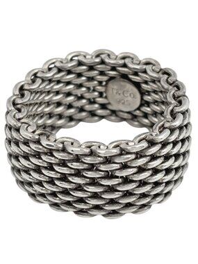 Tiffany & Co Ring Somerset Mesh 925 Sterling Silver